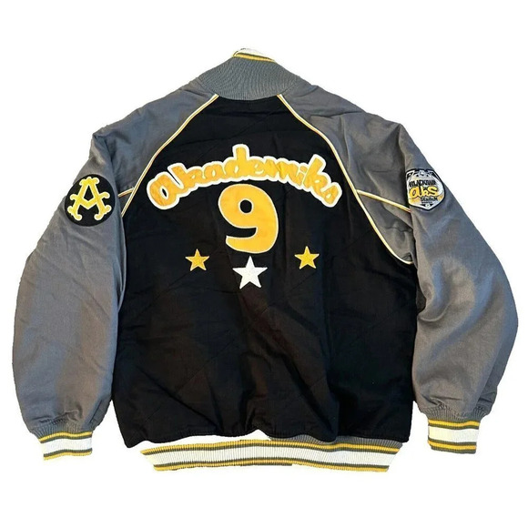 Y2K Akademiks Varsity Jacket Mens Medium Double Sided Quilted Lining 90s - Picture 2 of 16